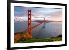 Golden Gate Bridge At Sunset-null-Framed Art Print