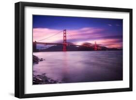 Golden Gate Bridge at Sunset-Philippe Sainte-Laudy-Framed Photographic Print