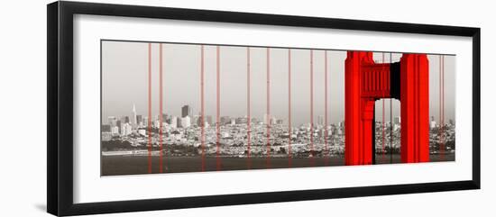 Golden Gate Bridge Closeup Panorama in San Francisco as the Famous Landmark.-Songquan Deng-Framed Premium Photographic Print