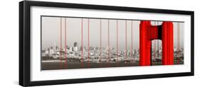 Golden Gate Bridge Closeup Panorama in San Francisco as the Famous Landmark.-Songquan Deng-Framed Premium Photographic Print