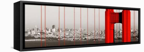 Golden Gate Bridge Closeup Panorama in San Francisco as the Famous Landmark.-Songquan Deng-Framed Stretched Canvas
