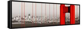 Golden Gate Bridge Closeup Panorama in San Francisco as the Famous Landmark.-Songquan Deng-Framed Stretched Canvas