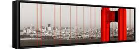 Golden Gate Bridge Closeup Panorama in San Francisco as the Famous Landmark.-Songquan Deng-Framed Stretched Canvas