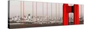 Golden Gate Bridge Closeup Panorama in San Francisco as the Famous Landmark.-Songquan Deng-Stretched Canvas