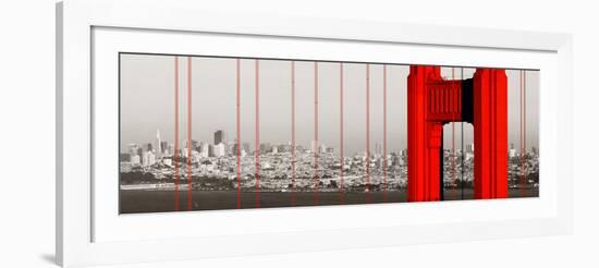 Golden Gate Bridge Closeup Panorama in San Francisco as the Famous Landmark.-Songquan Deng-Framed Photographic Print