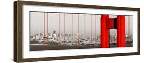 Golden Gate Bridge Closeup Panorama in San Francisco as the Famous Landmark.-Songquan Deng-Framed Photographic Print