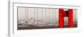 Golden Gate Bridge Closeup Panorama in San Francisco as the Famous Landmark.-Songquan Deng-Framed Photographic Print