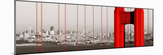 Golden Gate Bridge Closeup Panorama in San Francisco as the Famous Landmark.-Songquan Deng-Mounted Photographic Print