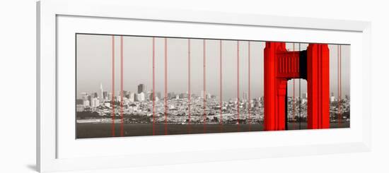 Golden Gate Bridge Closeup Panorama in San Francisco as the Famous Landmark.-Songquan Deng-Framed Photographic Print