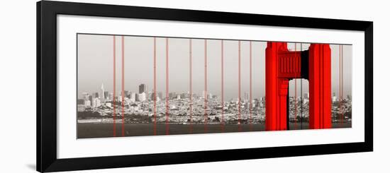 Golden Gate Bridge Closeup Panorama in San Francisco as the Famous Landmark.-Songquan Deng-Framed Photographic Print