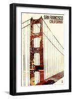 Golden Gate Bridge Double Exposure - San Francisco, CA-Lantern Press-Framed Art Print