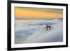 Golden Gate Bridge emerging from the morning fog at sunrise. San Francisco, Marin County, Californi-ClickAlps-Framed Photographic Print