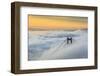 Golden Gate Bridge emerging from the morning fog at sunrise. San Francisco, Marin County, Californi-ClickAlps-Framed Photographic Print