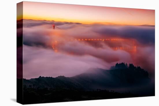 Golden Gate Bridge Enraptured By Fog, Marin Headlands-null-Stretched Canvas