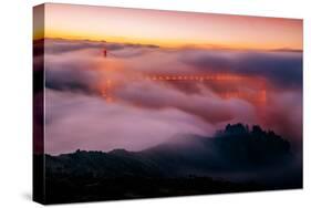 Golden Gate Bridge Enraptured By Fog, Marin Headlands-null-Stretched Canvas