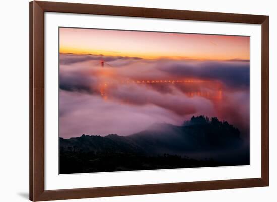 Golden Gate Bridge Enraptured By Fog, Marin Headlands-null-Framed Photographic Print