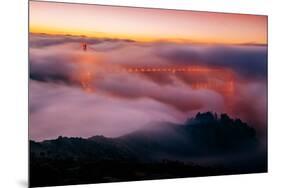 Golden Gate Bridge Enraptured By Fog, Marin Headlands-null-Mounted Photographic Print