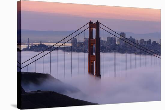 Golden Gate Bridge, Fog, San Francisco, California-Marco Isler-Stretched Canvas