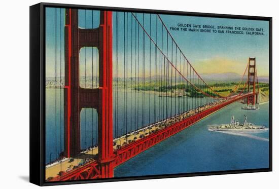 Golden Gate Bridge from Marin Shore - San Francisco, CA-Lantern Press-Framed Stretched Canvas