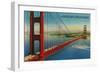 Golden Gate Bridge from Marin Shore - San Francisco, CA-Lantern Press-Framed Art Print