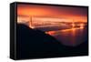 Golden Gate Bridge Glow, Early Morning Hours San Francisco-Vincent James-Framed Stretched Canvas