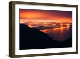 Golden Gate Bridge Glow, Early Morning Hours San Francisco-Vincent James-Framed Photographic Print