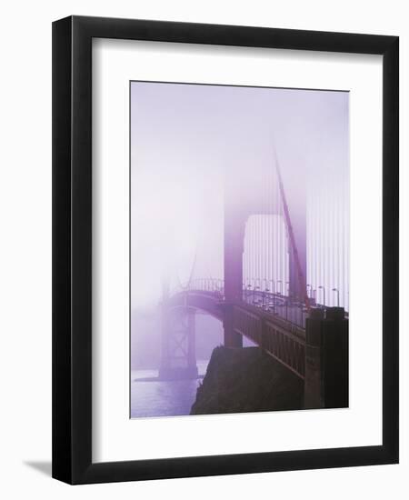 Golden Gate Bridge in fog, San Francisco, California, USA-null-Framed Photographic Print