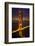 Golden Gate Bridge, Night Vertical with Lights of San Francisco, California in Background-William Perry-Framed Photographic Print