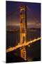 Golden Gate Bridge, Night Vertical with Lights of San Francisco, California in Background-William Perry-Mounted Photographic Print