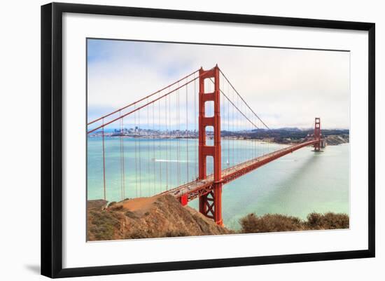 Golden Gate Bridge on Foggy Day, San Francisco, California-Zechal-Framed Photographic Print