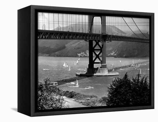 Golden Gate Bridge on Opening Day of the Yacht Season-null-Framed Stretched Canvas