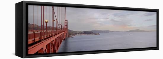 Golden Gate Bridge Pano #122-Alan Blaustein-Framed Stretched Canvas