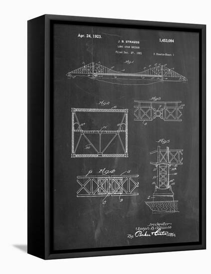 Golden Gate Bridge Patent, Long Span Bridge-null-Framed Stretched Canvas
