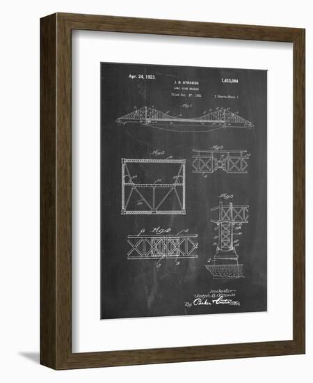 Golden Gate Bridge Patent, Long Span Bridge-null-Framed Art Print