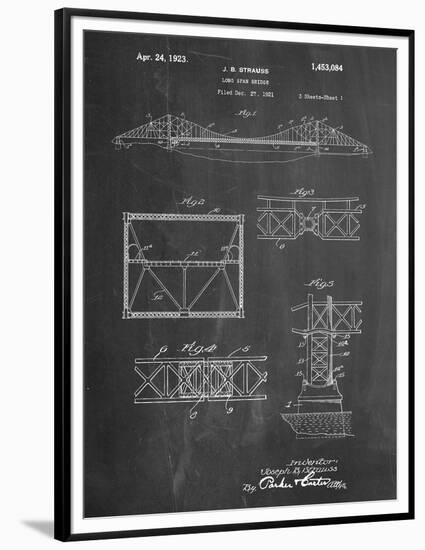 Golden Gate Bridge Patent, Long Span Bridge-null-Framed Premium Giclee Print