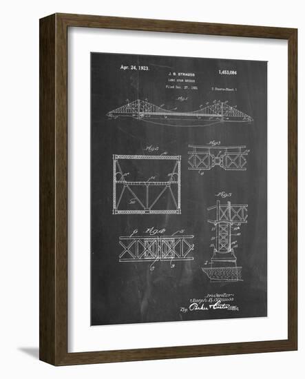 Golden Gate Bridge Patent, Long Span Bridge-null-Framed Art Print