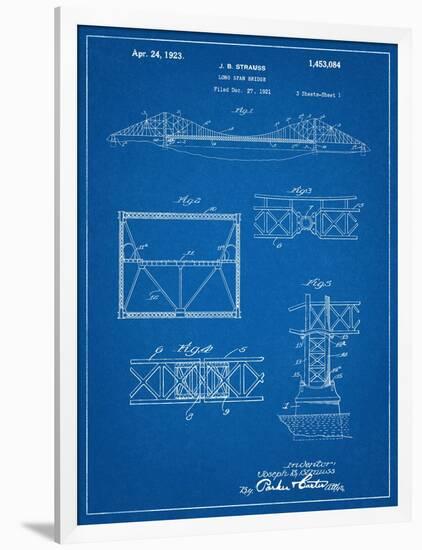 Golden Gate Bridge Patent, Long Span Bridge-null-Framed Art Print