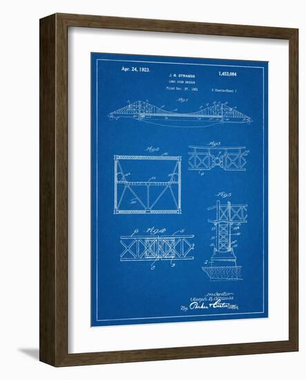 Golden Gate Bridge Patent, Long Span Bridge-null-Framed Art Print