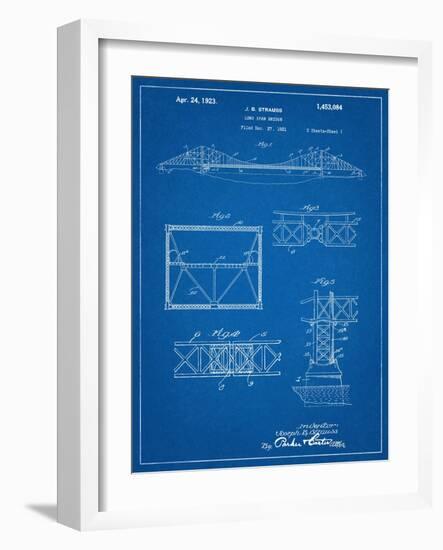 Golden Gate Bridge Patent, Long Span Bridge-null-Framed Art Print