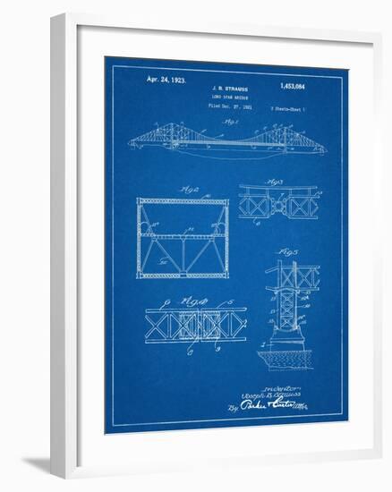 Golden Gate Bridge Patent, Long Span Bridge-null-Framed Art Print