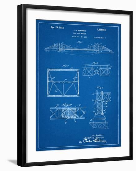 Golden Gate Bridge Patent, Long Span Bridge-null-Framed Art Print