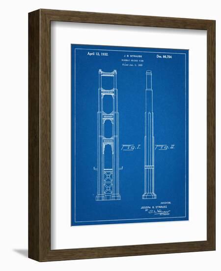 Golden Gate Bridge Patent-null-Framed Art Print