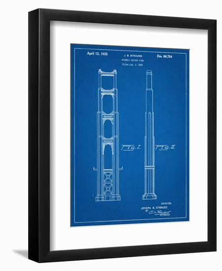 Golden Gate Bridge Patent-null-Framed Art Print