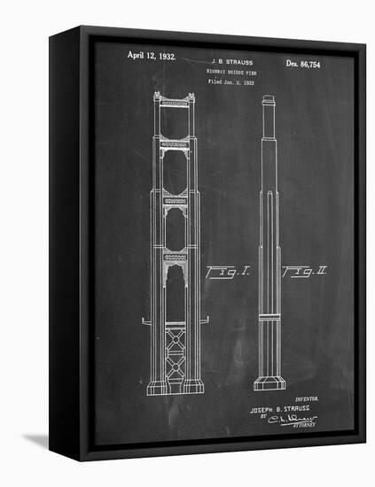 Golden Gate Bridge Patent-null-Framed Stretched Canvas