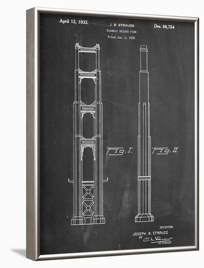 Golden Gate Bridge Patent-null-Framed Art Print