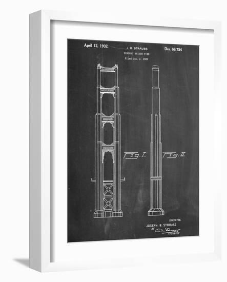 Golden Gate Bridge Patent-null-Framed Art Print