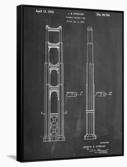 Golden Gate Bridge Patent-null-Framed Stretched Canvas