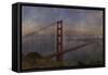 Golden Gate Bridge Rain Painterly-Galloimages Online-Framed Stretched Canvas