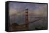 Golden Gate Bridge Rain Painterly-Galloimages Online-Framed Stretched Canvas