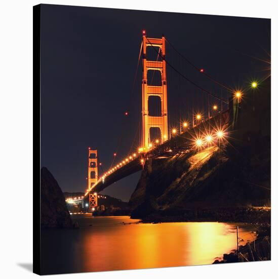 Golden Gate Bridge Retro View-Vincent James-Stretched Canvas